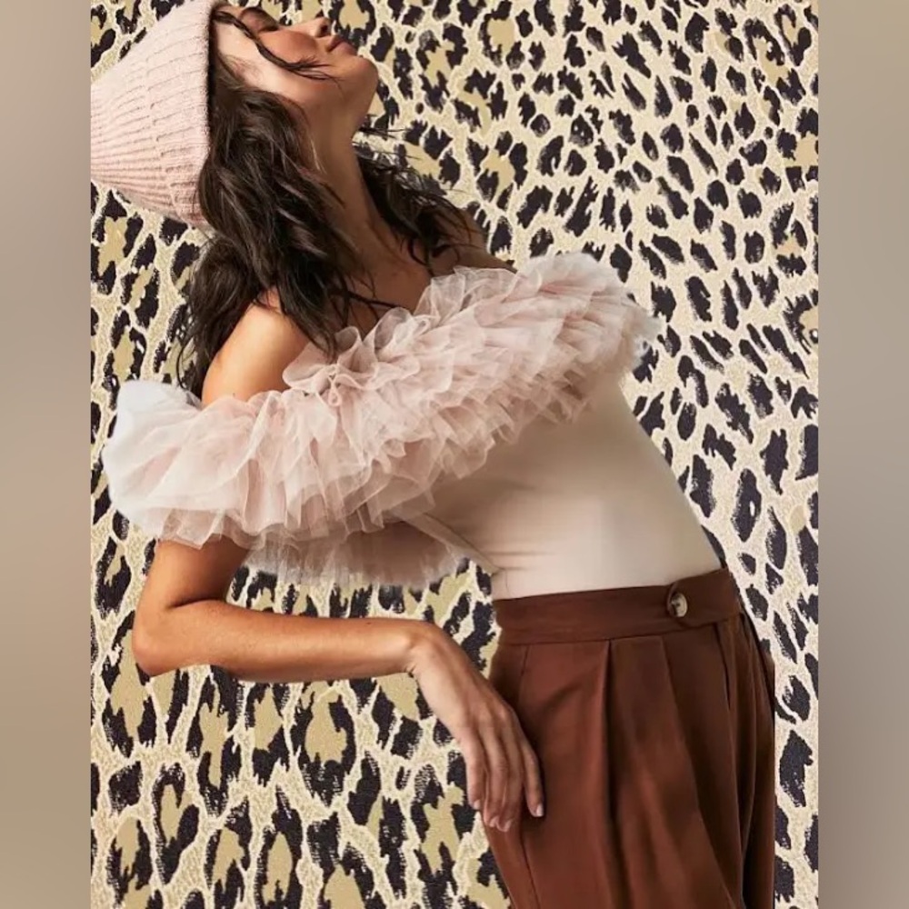 Tulle Ruffle Trim Bodysuit - Picture 3 of 10
